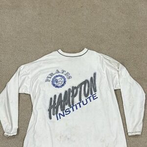 White and blue Hampton‎ Institute Pirates long sleeve shirt sportswear ncaa